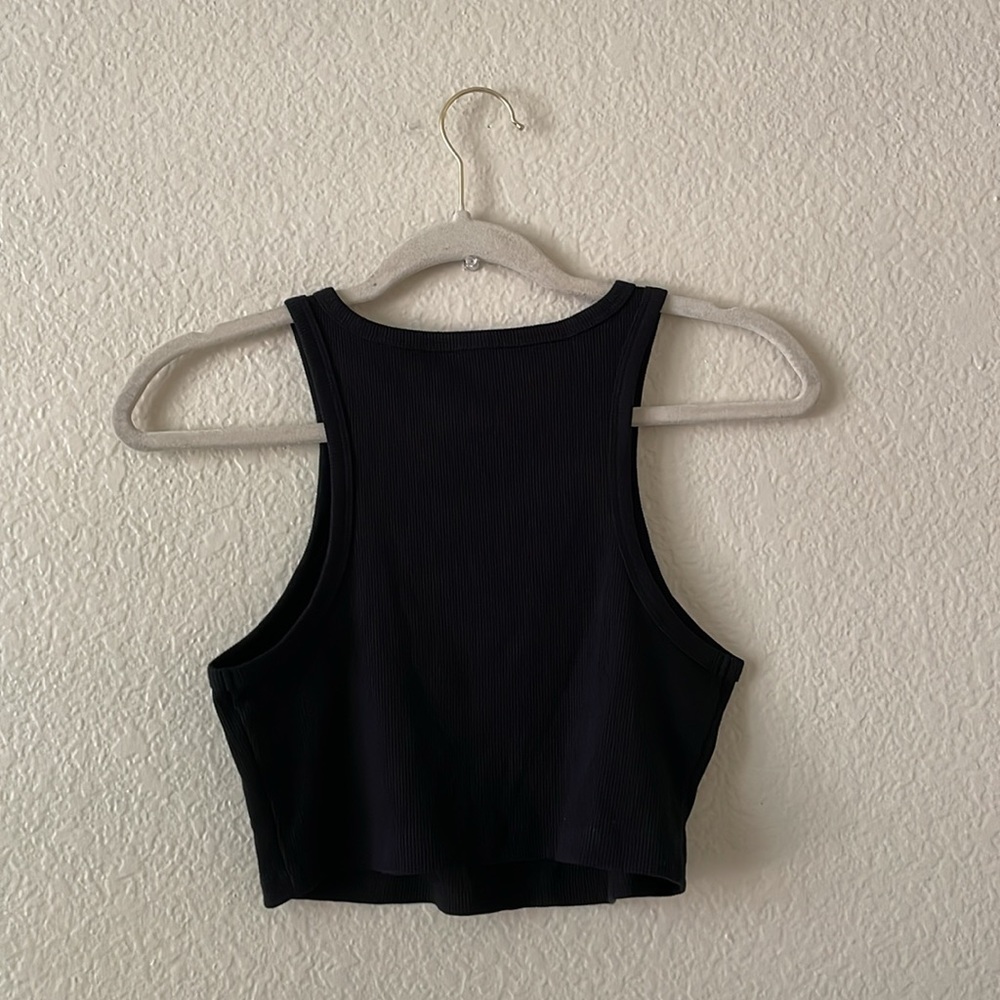 Wild Fable Crop Top Scoop Neck Ribbed Tank Black - Picture 12 of 13